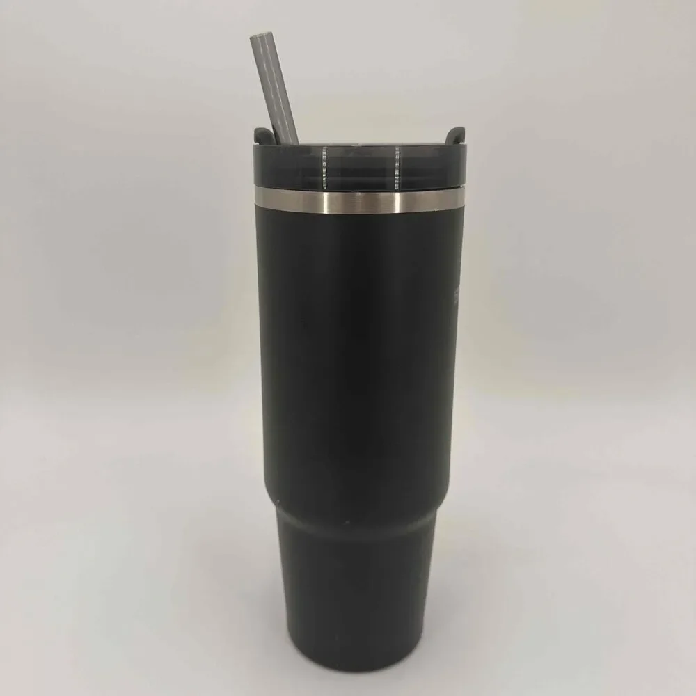 STANLEY Black Insulated Quencher H2.0 Flowstate Tumbler Travel Mug 30 OZ NWOT - Picture 8 of 9